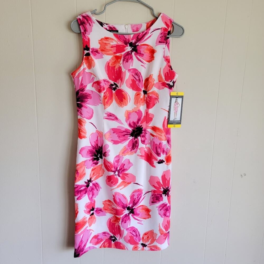 Mario Serrani Pink and White Floral Mini Dress